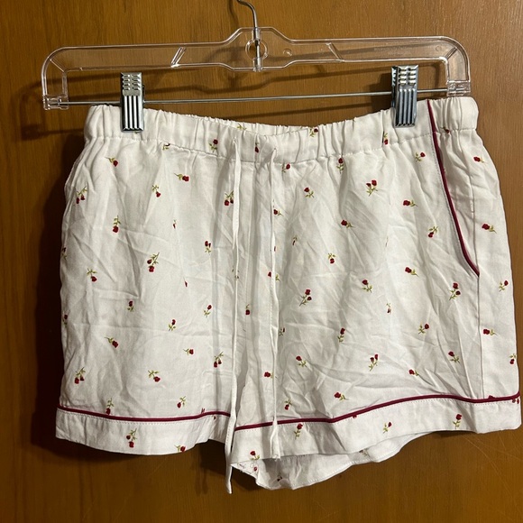Forever 21 Cherry Print Pajama Set Shorts & Button Top NWT Women’s Small - Picture 6 of 8